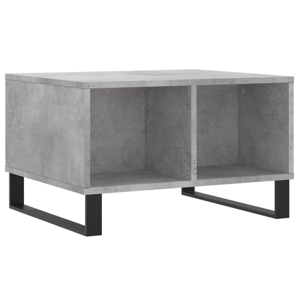 Vidaxl Konferenčný stolík betónový sivý 60x50x36,5 cm spracované drevo